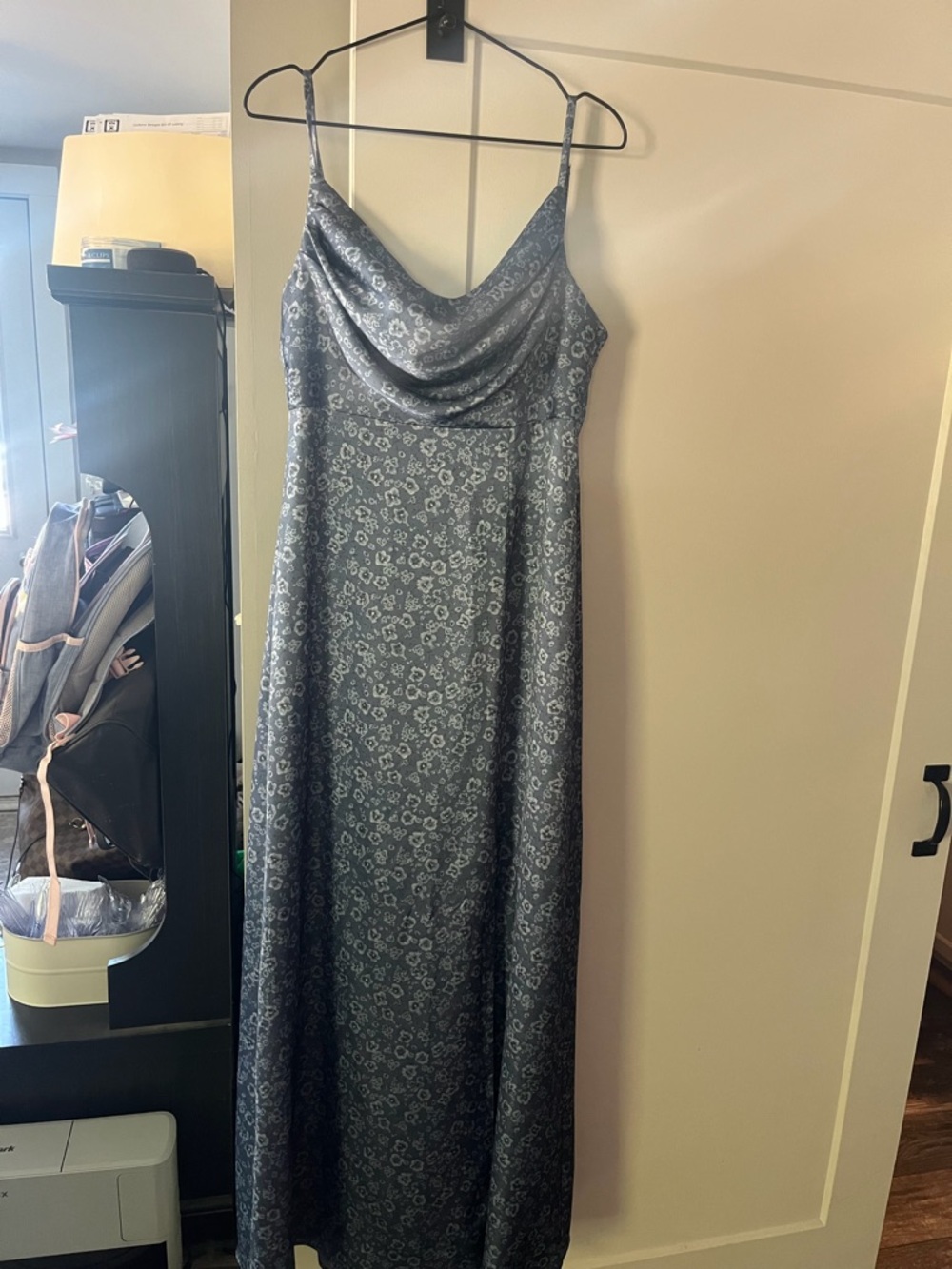 Revelry Blue Floral Cowl Neck Maxi Dress - Picture 3 of 3